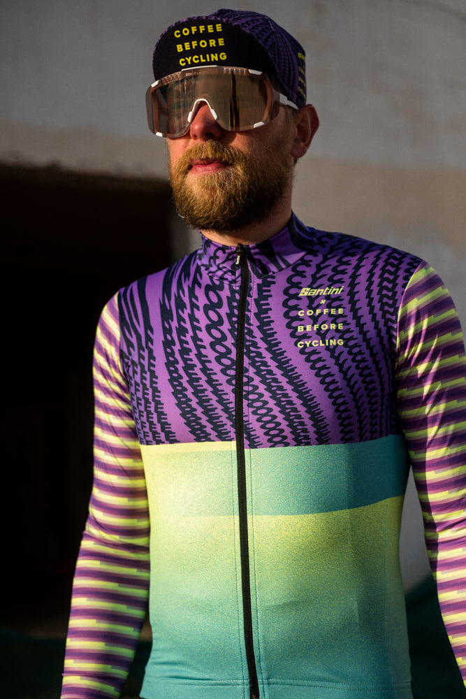Coffee before Cycling x Santini - Purple Rocket Unisex Longsleeve Jersey
