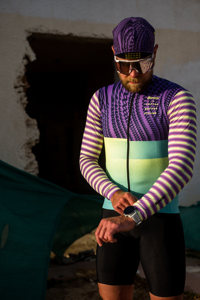 Coffee before Cycling x Santini - Purple Rocket Unisex Longsleeve Jersey