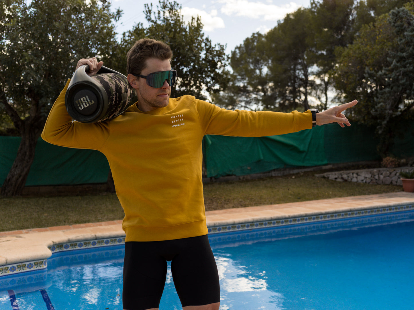 Coffee Before Cycling Spaceman Unisex Sweater