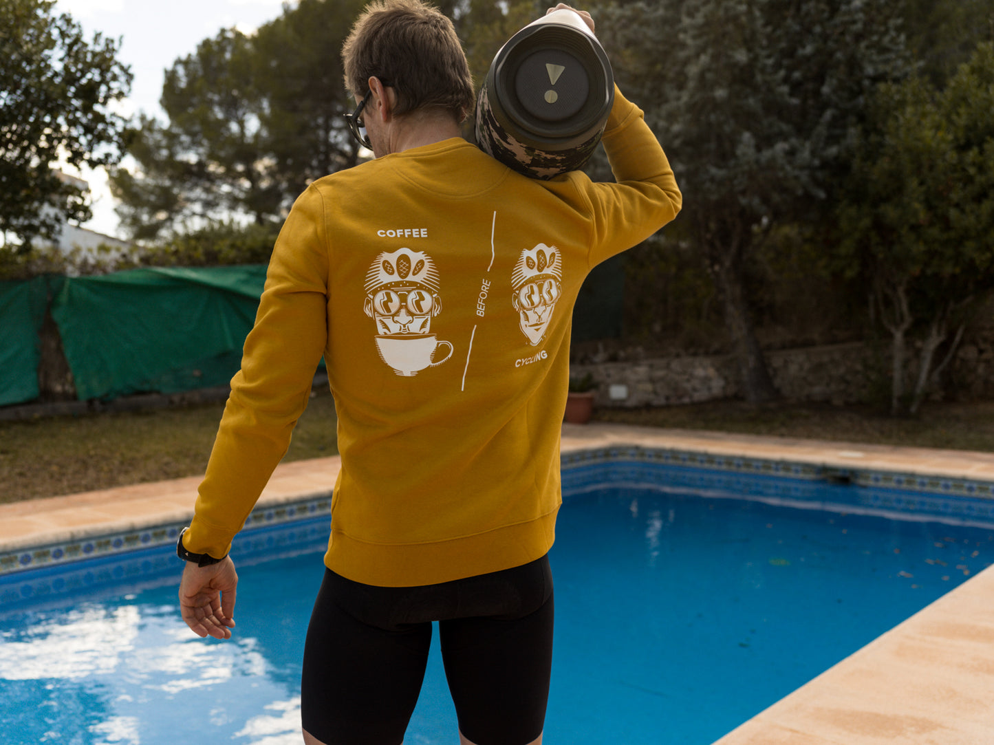 Coffee Before Cycling Spaceman Unisex Sweater