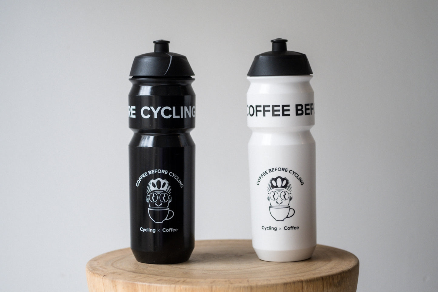 Coffee Before Cycling Bio Waterbottle Black / White 750ml