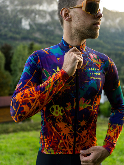 Coffee Before Cycling x Santini Fireworks Unisex Longsleeve Cycling Jersey