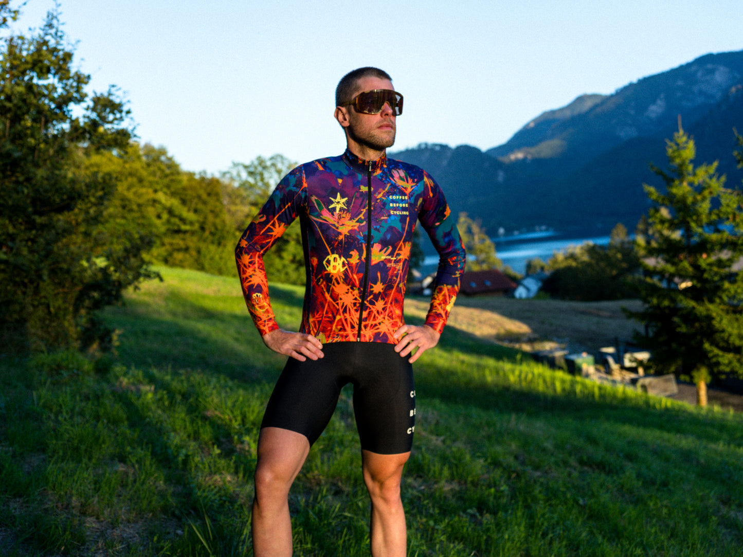 Coffee Before Cycling x Santini Fireworks Unisex Longsleeve Cycling Jersey
