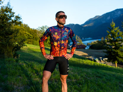Coffee Before Cycling x Santini Fireworks Unisex Longsleeve Cycling Jersey