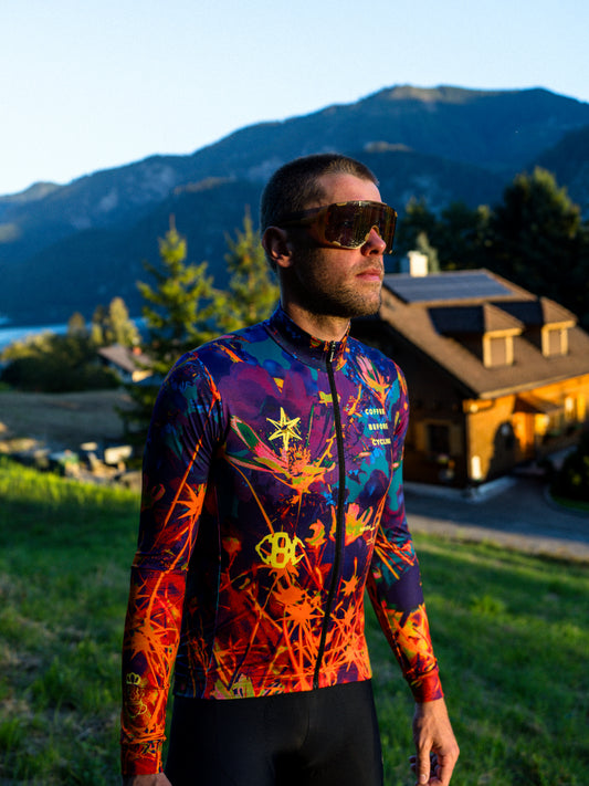 Coffee Before Cycling x Santini Fireworks Unisex Longsleeve Cycling Jersey