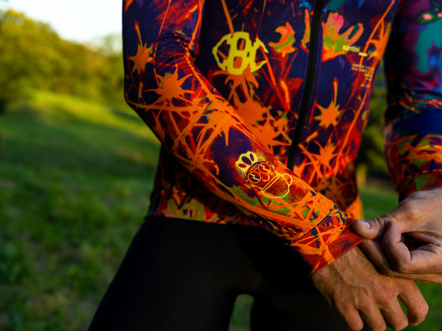 Coffee Before Cycling x Santini Fireworks Unisex Longsleeve Cycling Jersey
