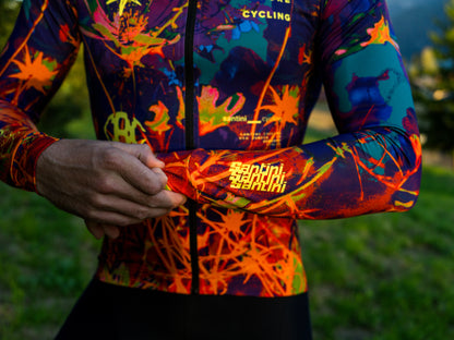 Coffee Before Cycling x Santini Fireworks Unisex Longsleeve Cycling Jersey