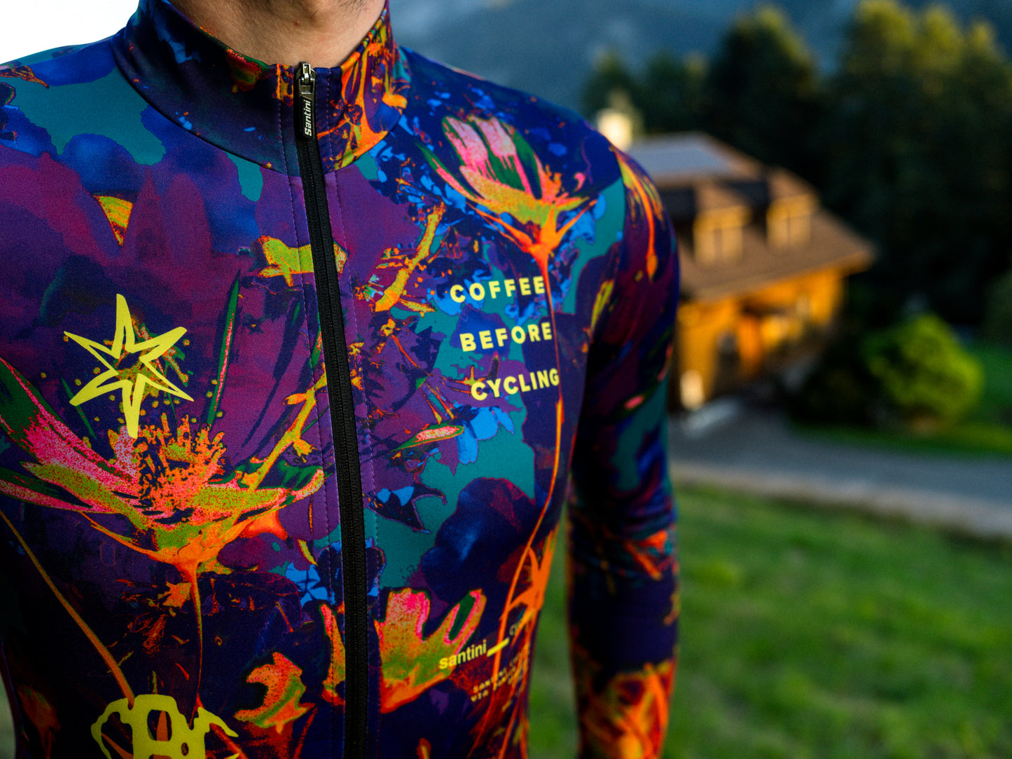 Coffee Before Cycling x Santini Fireworks Unisex Longsleeve Cycling Jersey