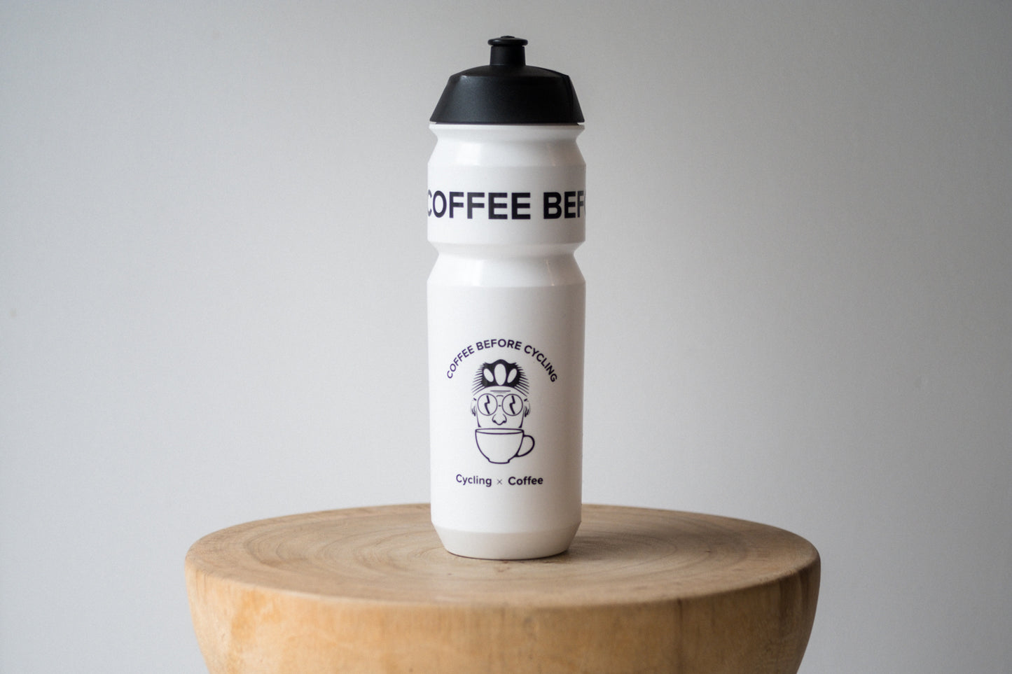Coffee Before Cycling Bio Waterbottle Black / White 750ml