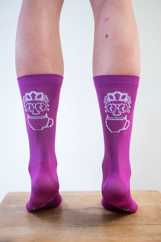 Coffee before Cycling - Classic Cycling Socks Purple