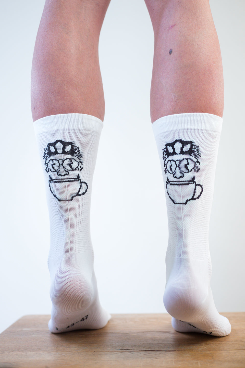 Coffee before Cycling - Classic Cycling Socks White