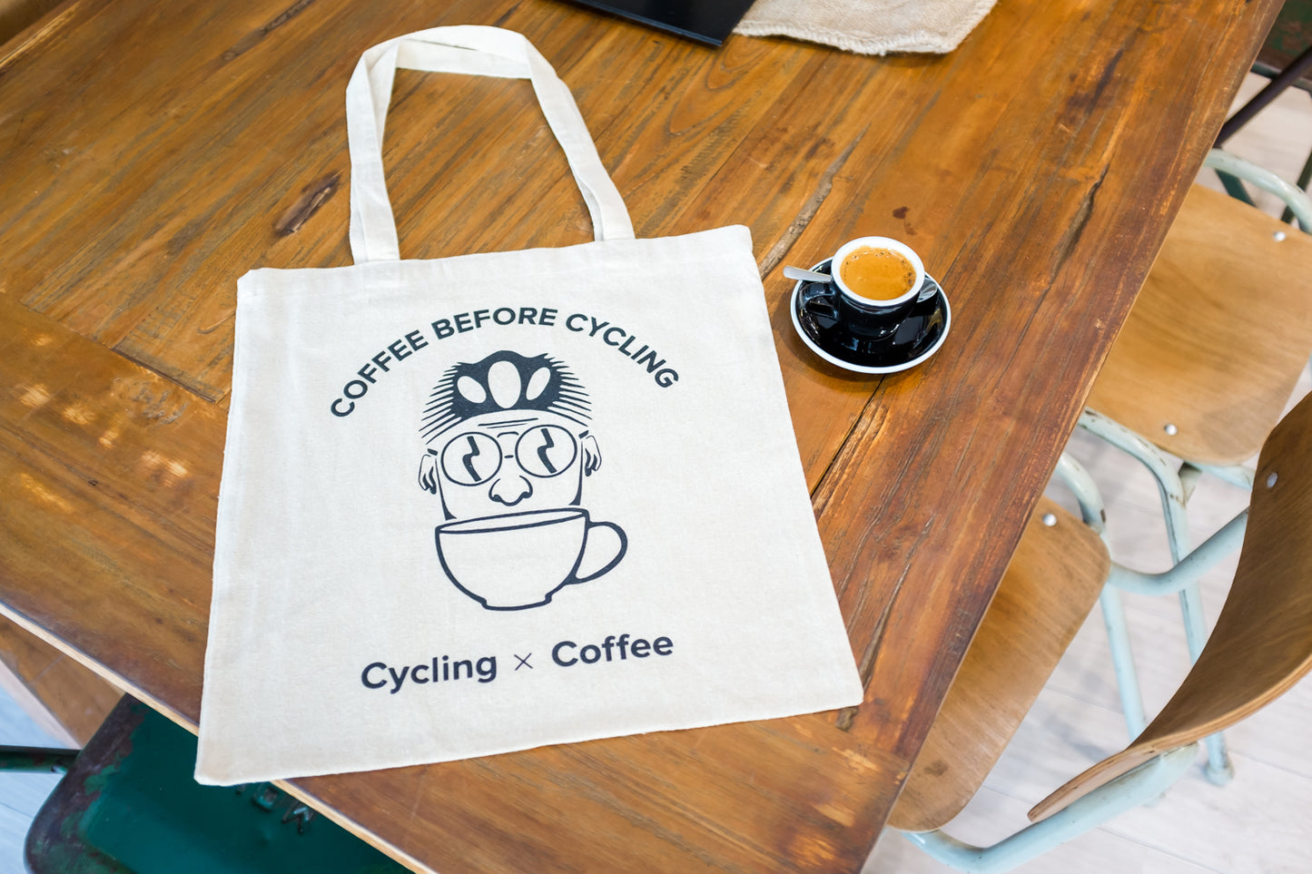 Coffee before Cycling Tote Bag