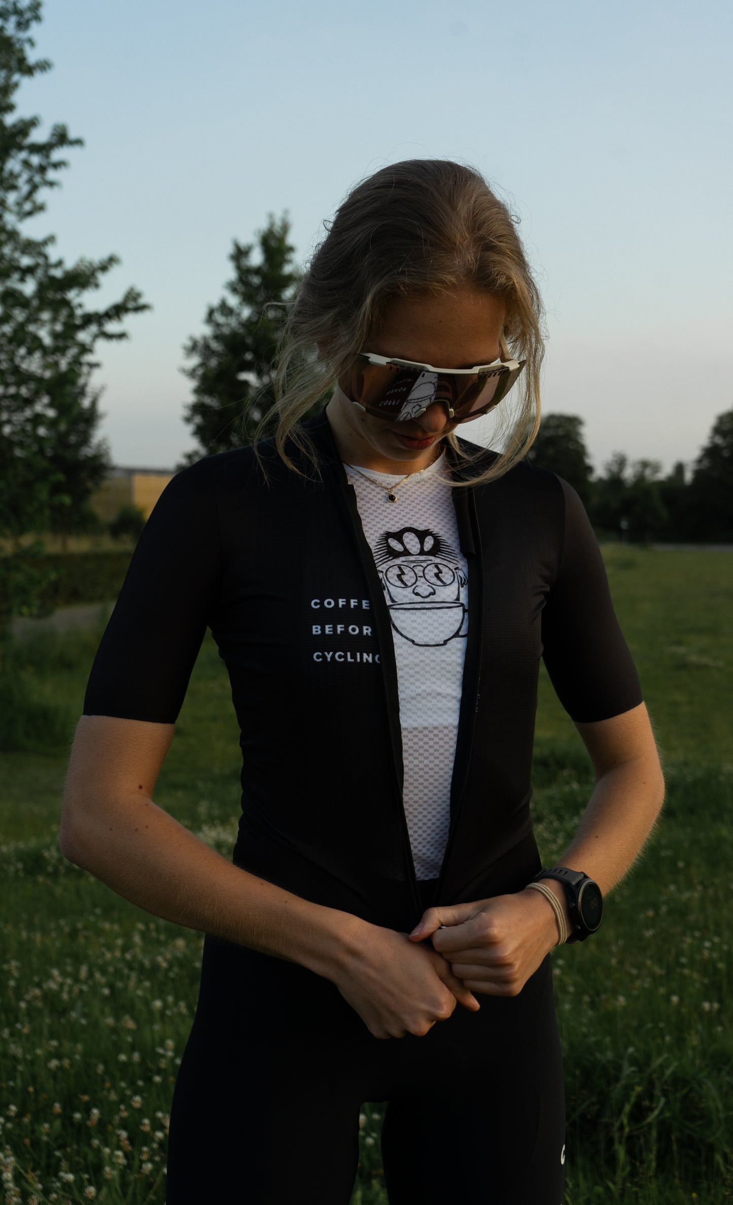 Coffee Before Cycling x Santini Classic Black Unisex Jersey