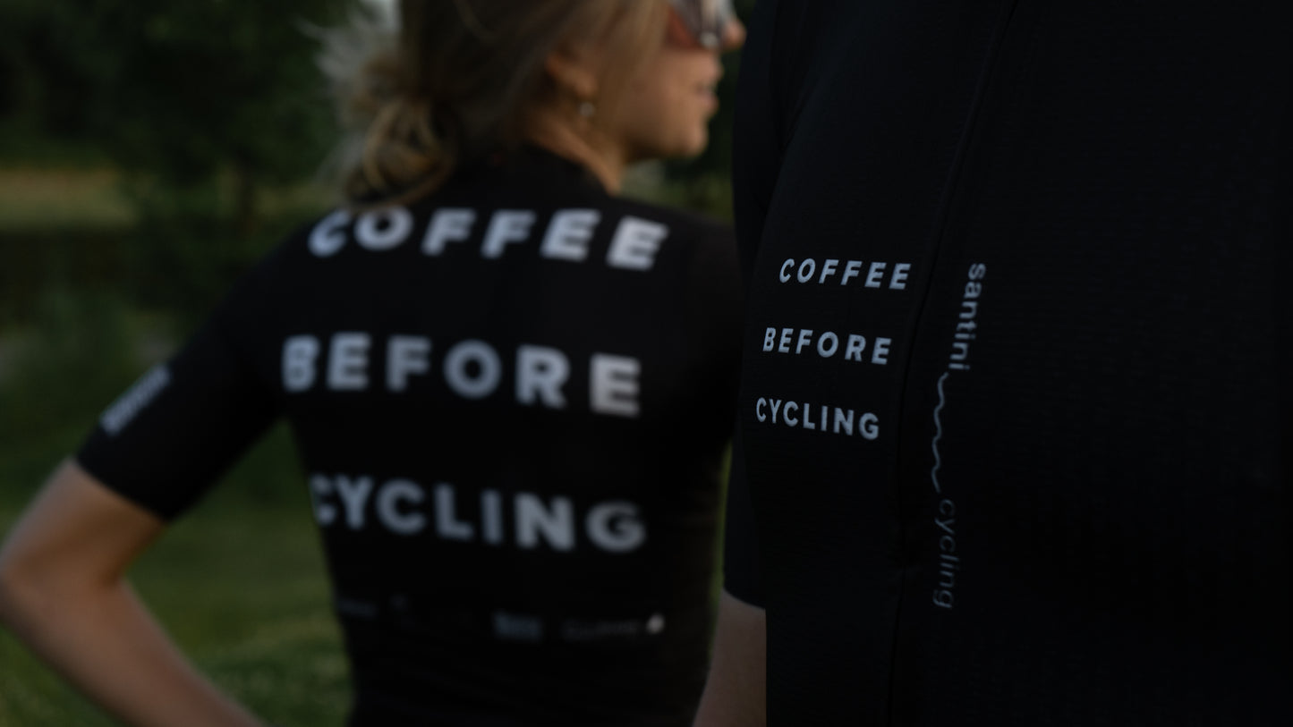 Coffee Before Cycling x Santini Classic Black Unisex Jersey