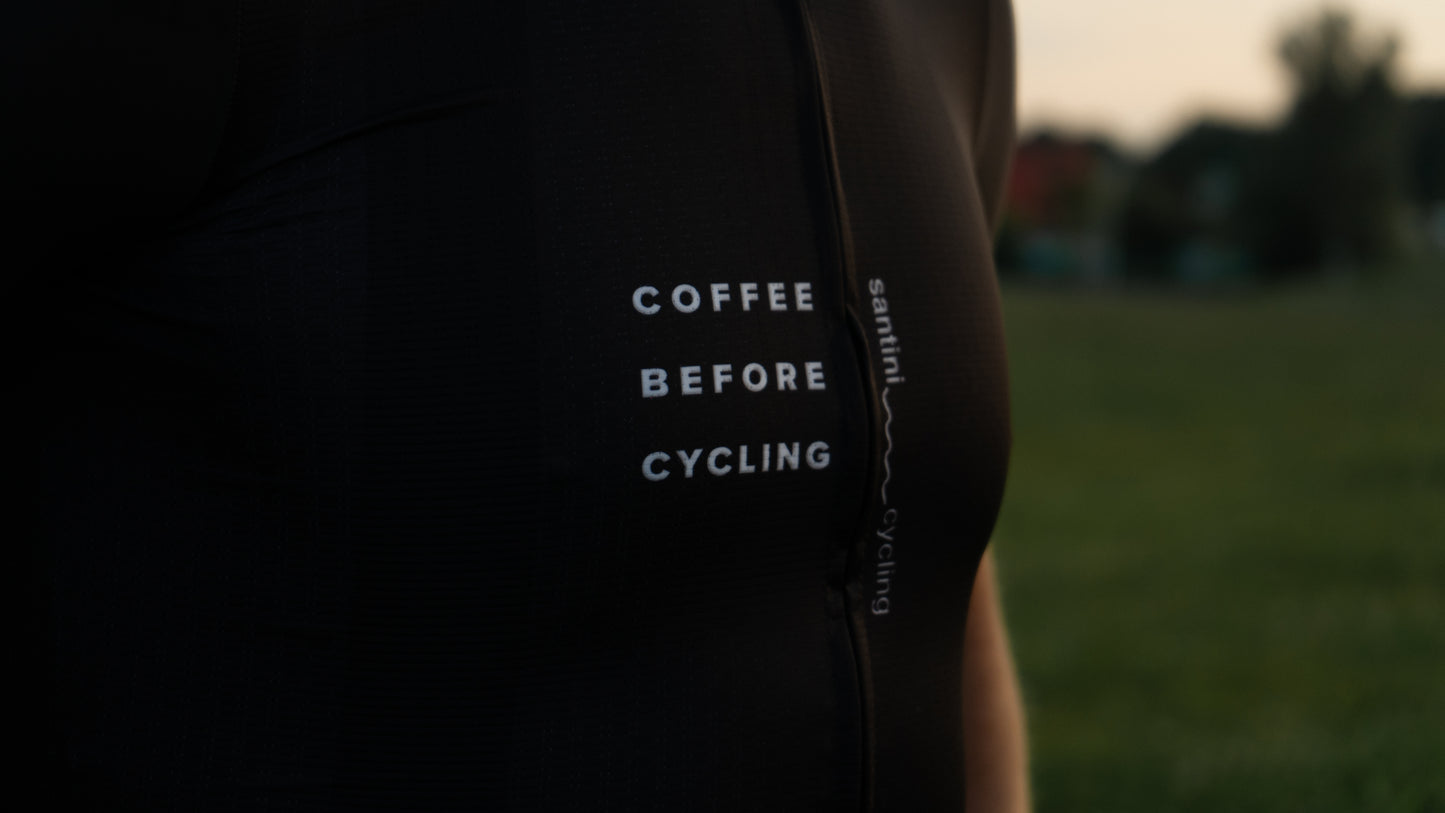 Coffee Before Cycling x Santini Classic Black Unisex Jersey