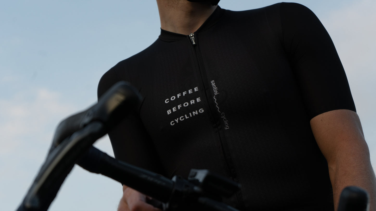 Coffee Before Cycling x Santini Classic Black Unisex Jersey