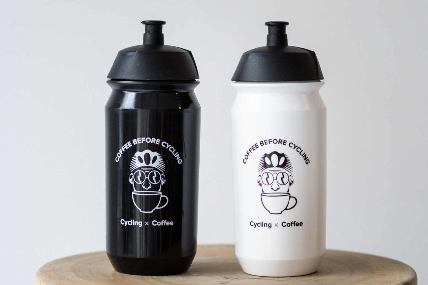 Coffee Before Cycling Bio Waterbottle Black / White 500ml