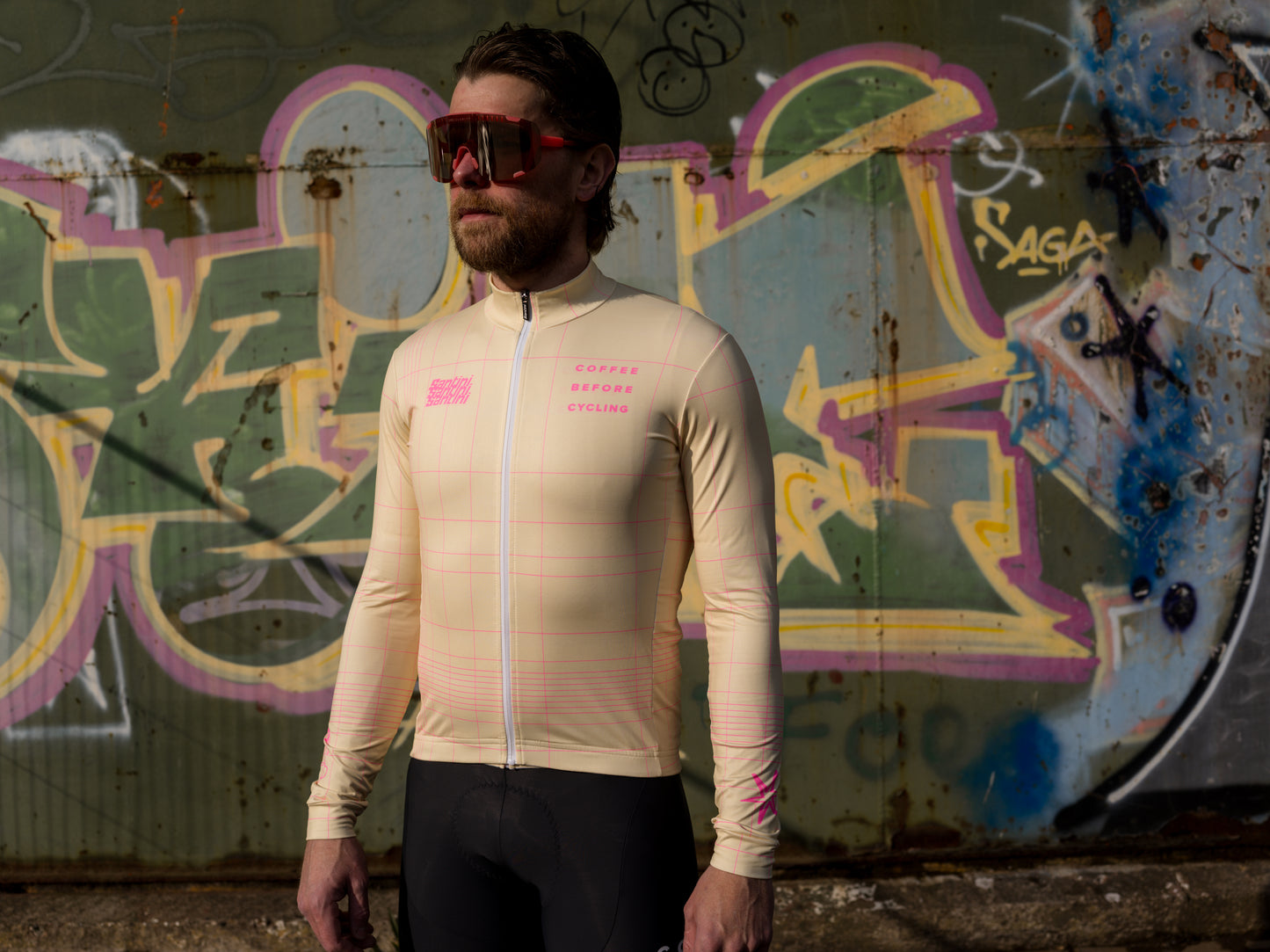 Coffee Before Cycling x Santini Mosa Trajectum Unisex Longsleeve Cycling Jersey