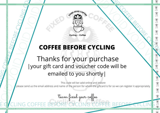 Gift Card Coffee Before Cycling