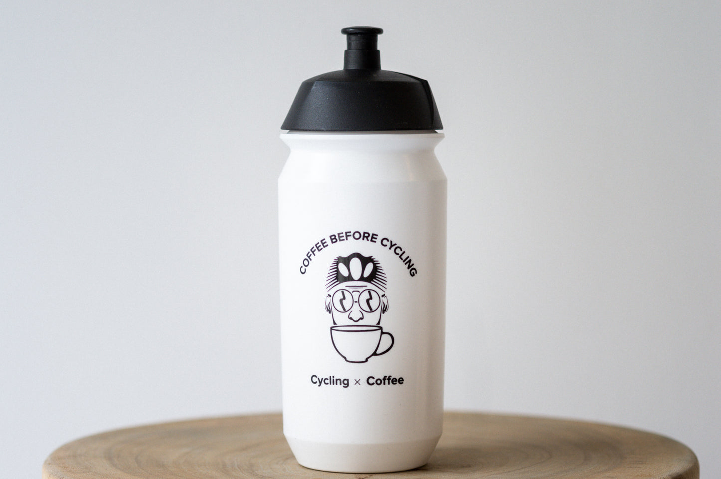 Coffee Before Cycling Bio Waterbottle Black / White 500ml